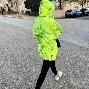Neon Green Tie-Dye Hoodie